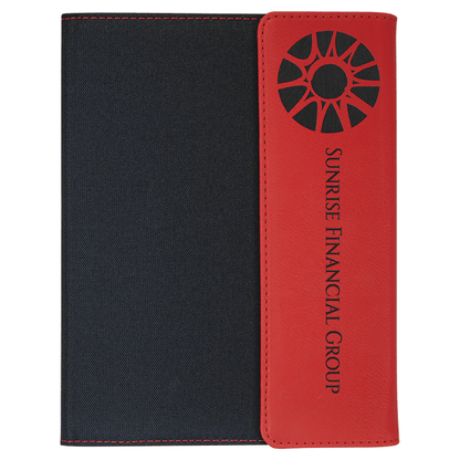 7" x 9" Red/Black Canvas Leatherette Portfolio – item GFT1210 image 6