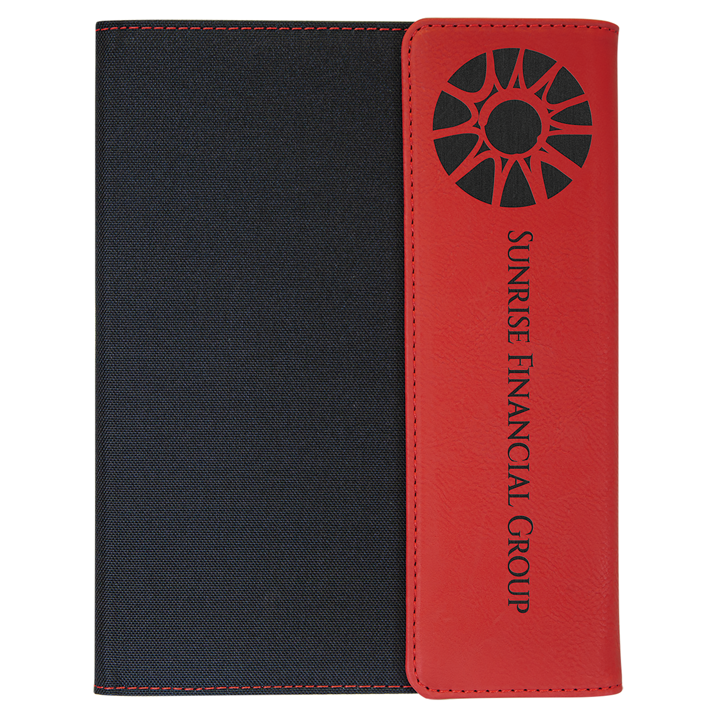 7" x 9" Red/Black Canvas Leatherette Portfolio – item GFT1210