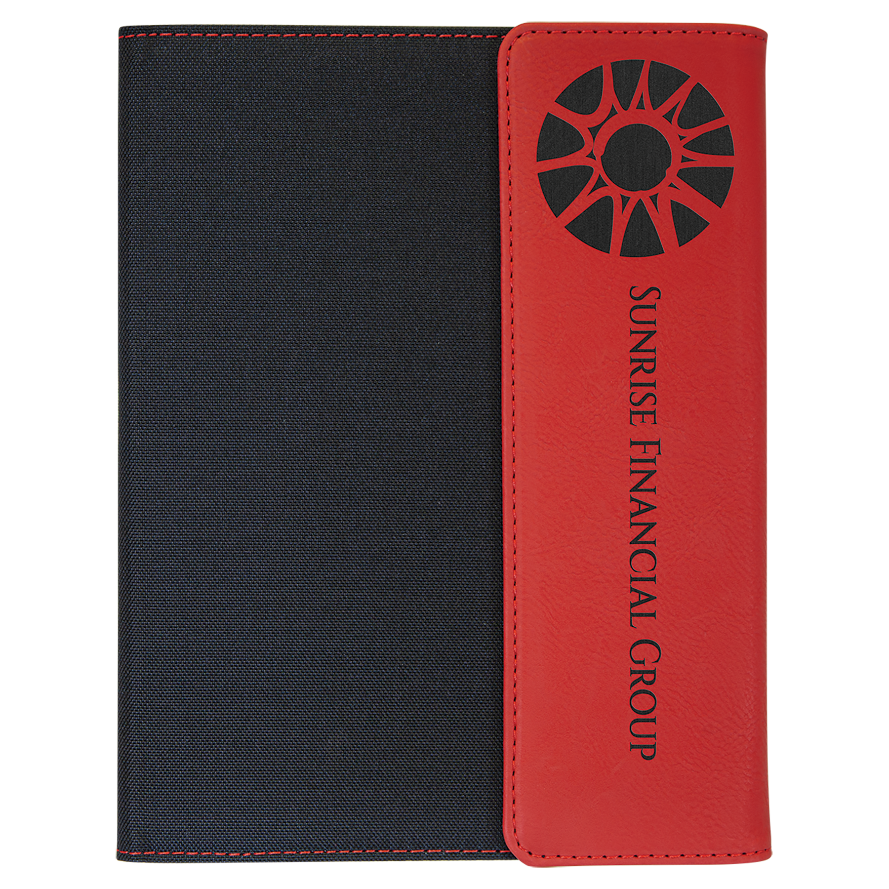 7" x 9" Red/Black Canvas Leatherette Portfolio – item GFT1210