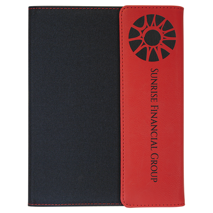 7" x 9" Red/Black Canvas Leatherette Portfolio – item GFT1210