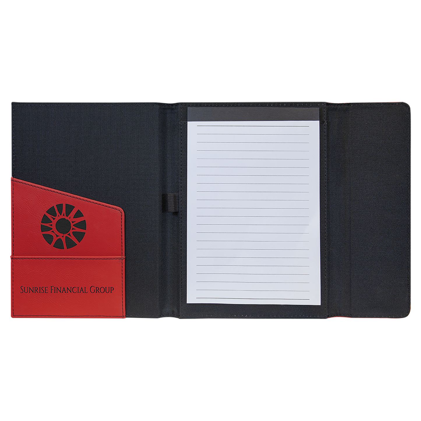 7" x 9" Red/Black Canvas Leatherette Portfolio – item GFT1210 image 2