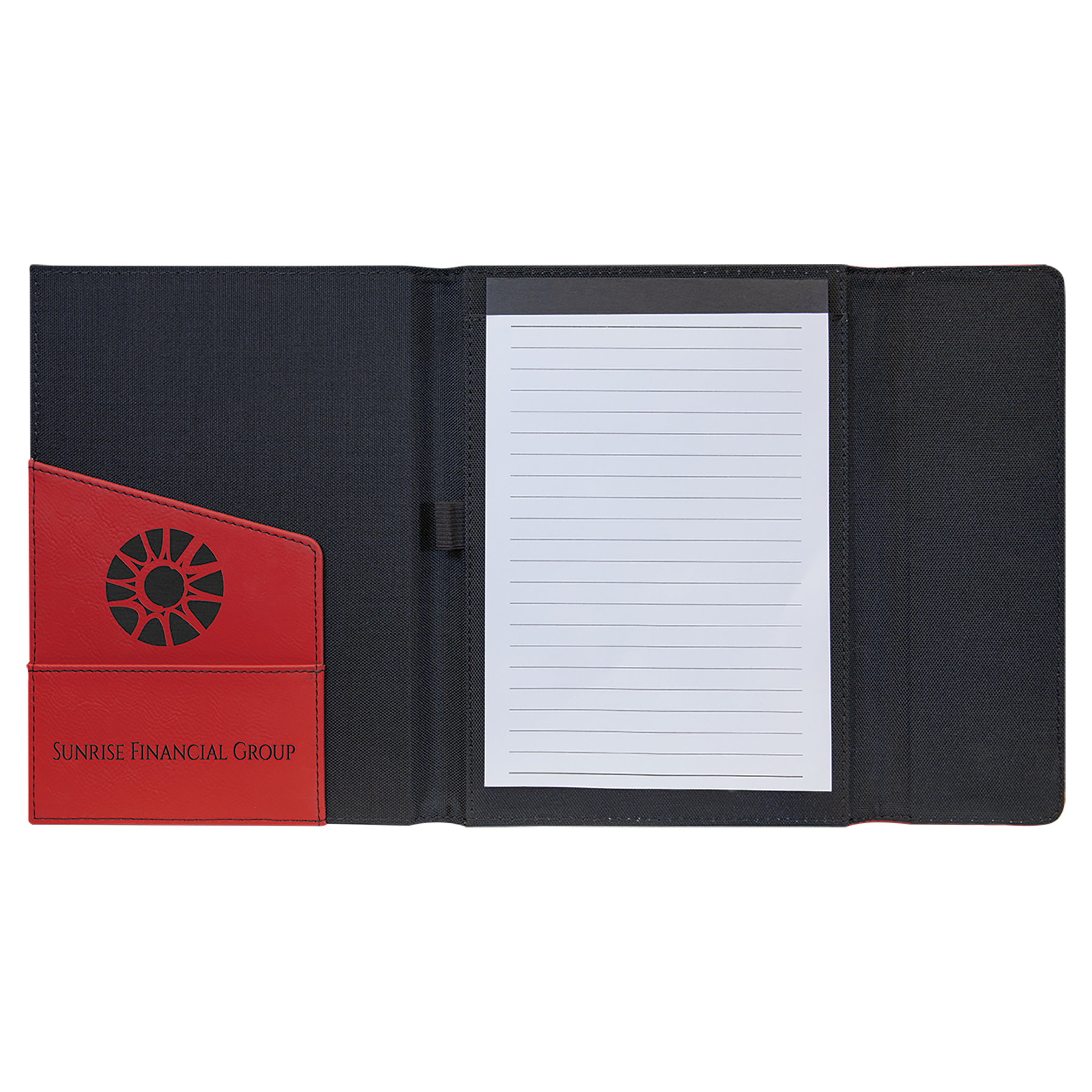 7" x 9" Red/Black Canvas Leatherette Portfolio – item GFT1210 image 2