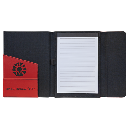 7" x 9" Red/Black Canvas Leatherette Portfolio – item GFT1210 image 2
