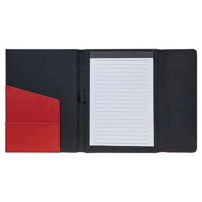7" x 9" Red/Black Canvas Leatherette Portfolio – item GFT1210 image 5