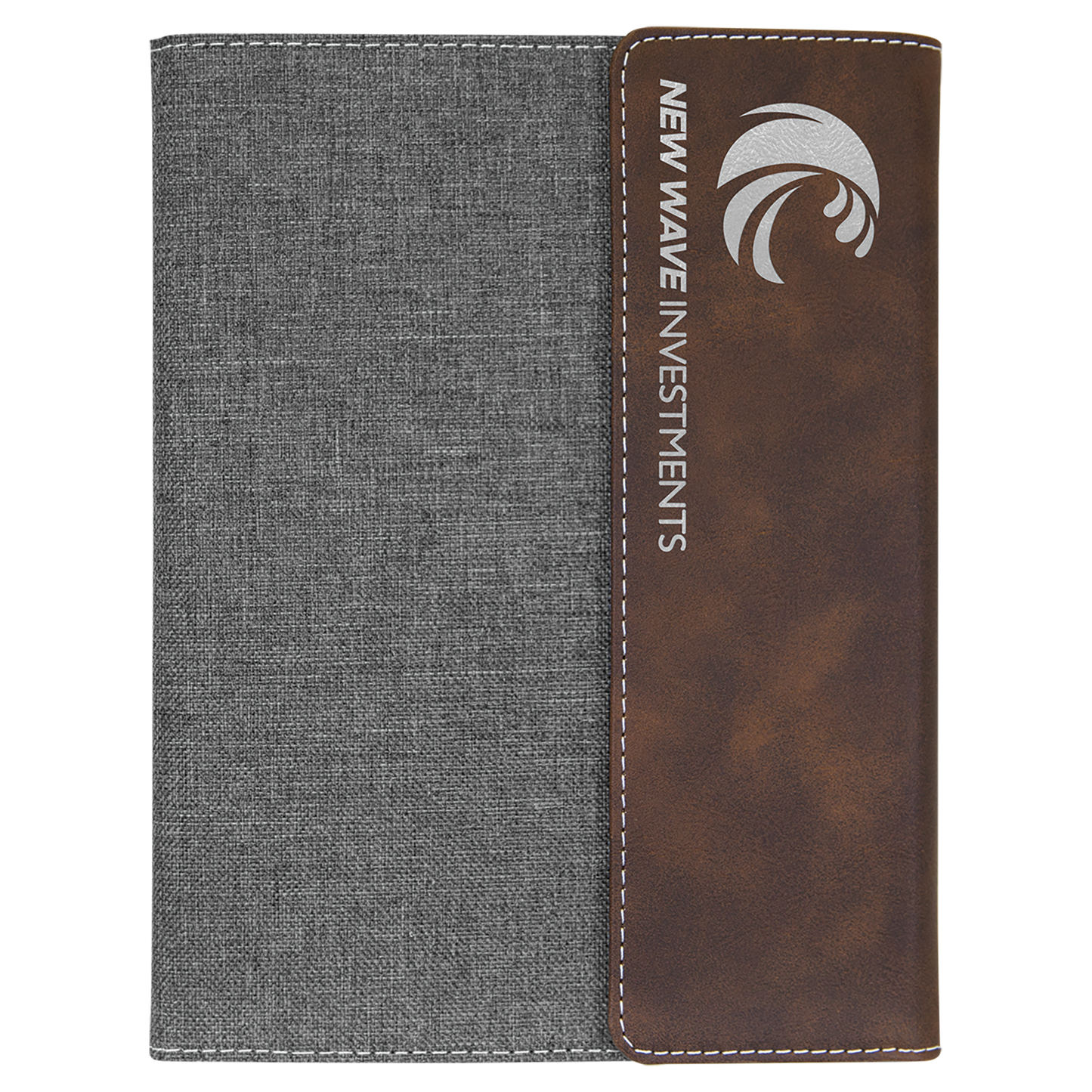 7" x 9" Rustic/Silver Canvas Leatherette Portfolio – item GFT1211