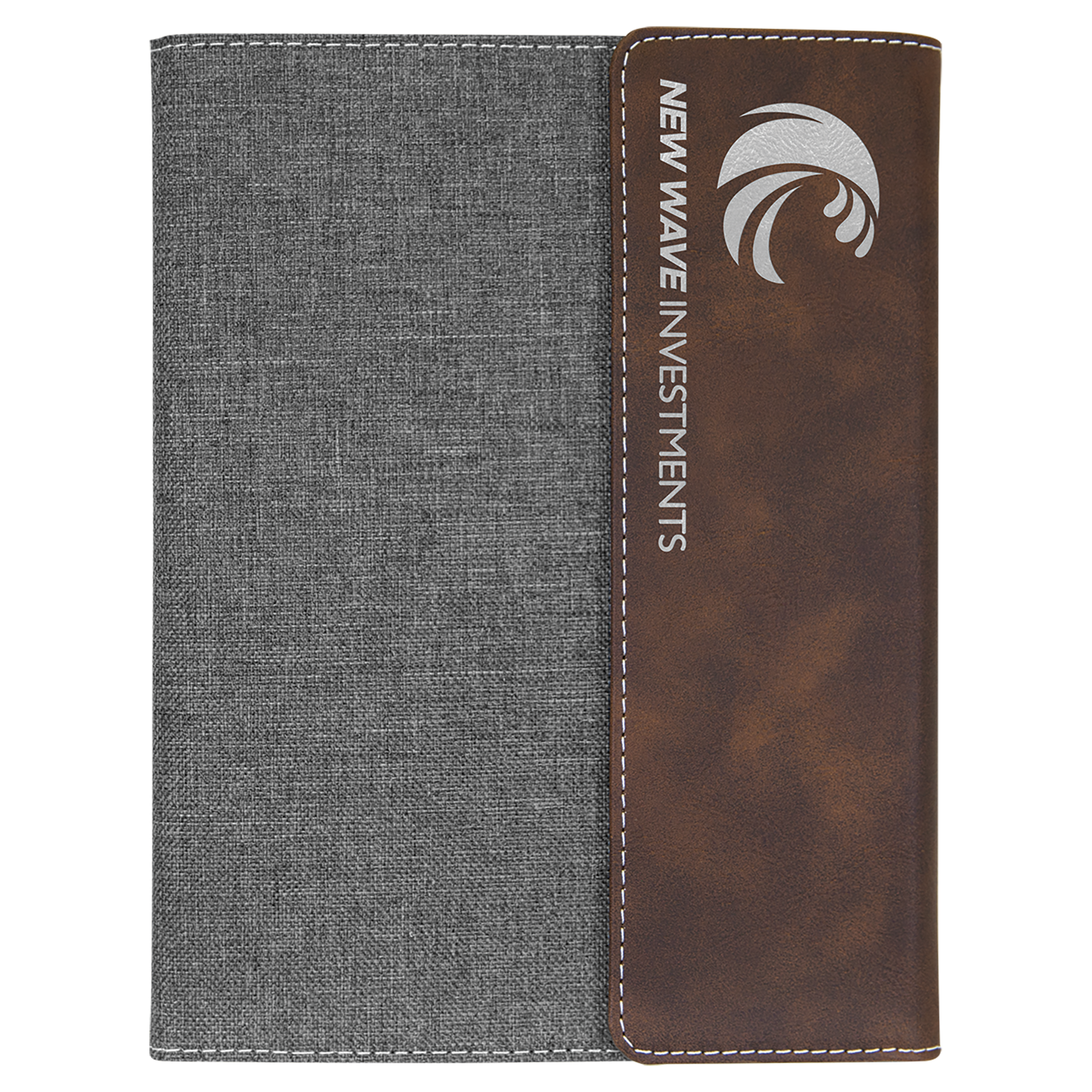 7" x 9" Rustic/Silver Canvas Leatherette Portfolio – item GFT1211