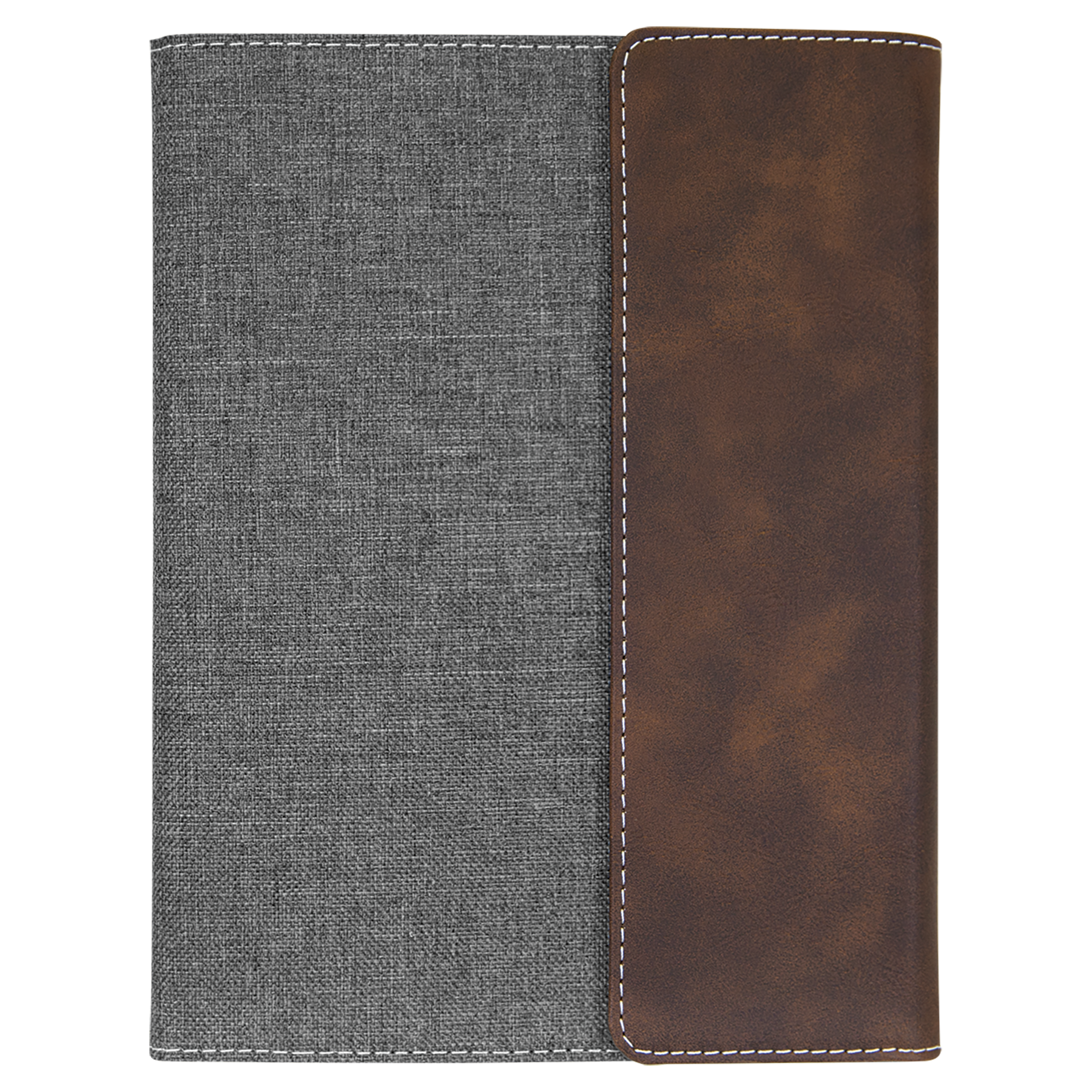 7" x 9" Rustic/Silver Canvas Leatherette Portfolio – item GFT1211 image 4