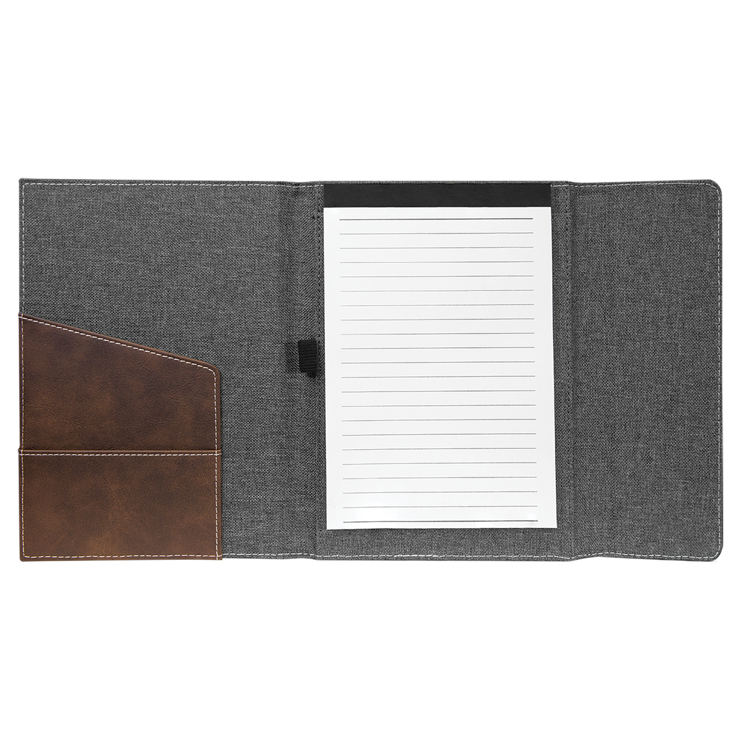 7" x 9" Rustic/Silver Canvas Leatherette Portfolio – item GFT1211 image 5