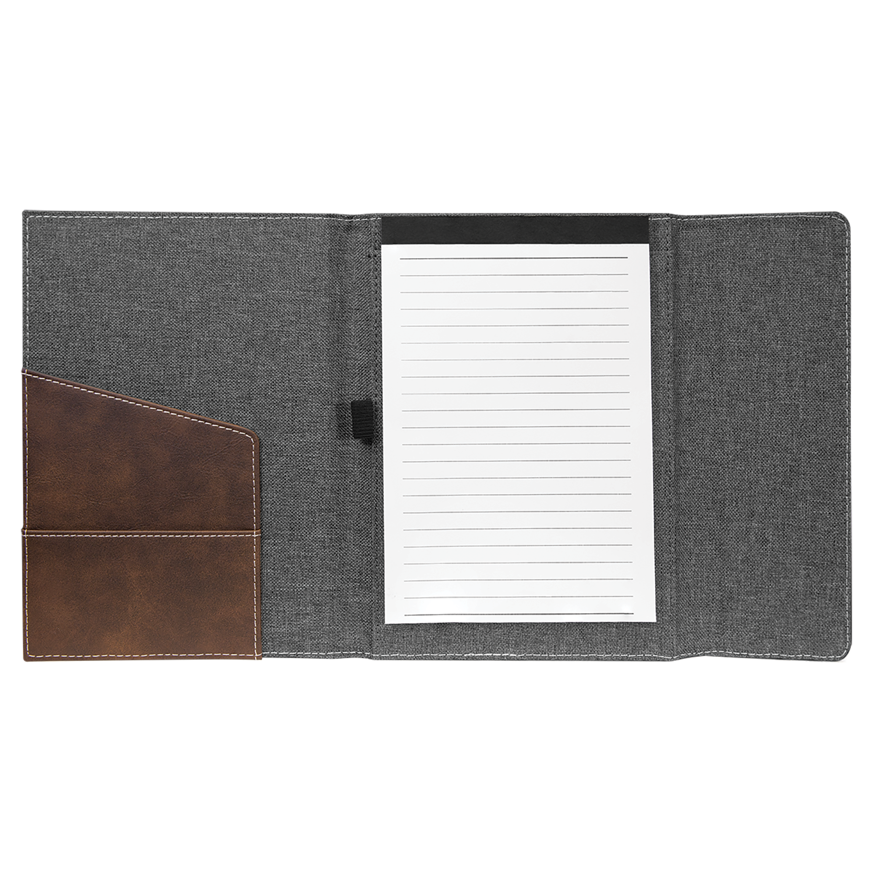 7" x 9" Rustic/Silver Canvas Leatherette Portfolio – item GFT1211 image 5