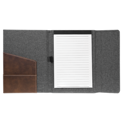 7" x 9" Rustic/Silver Canvas Leatherette Portfolio – item GFT1211 image 5