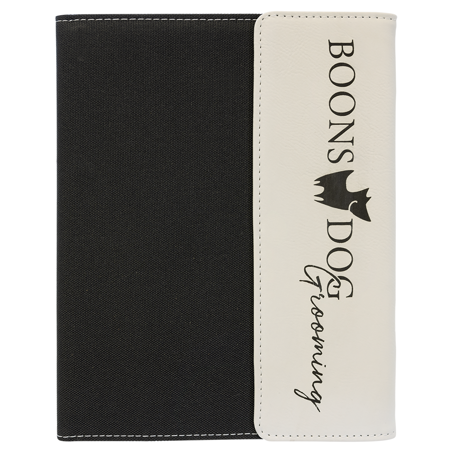 7" x 9" White/Black Canvas Leatherette Portfolio – item GFT1212