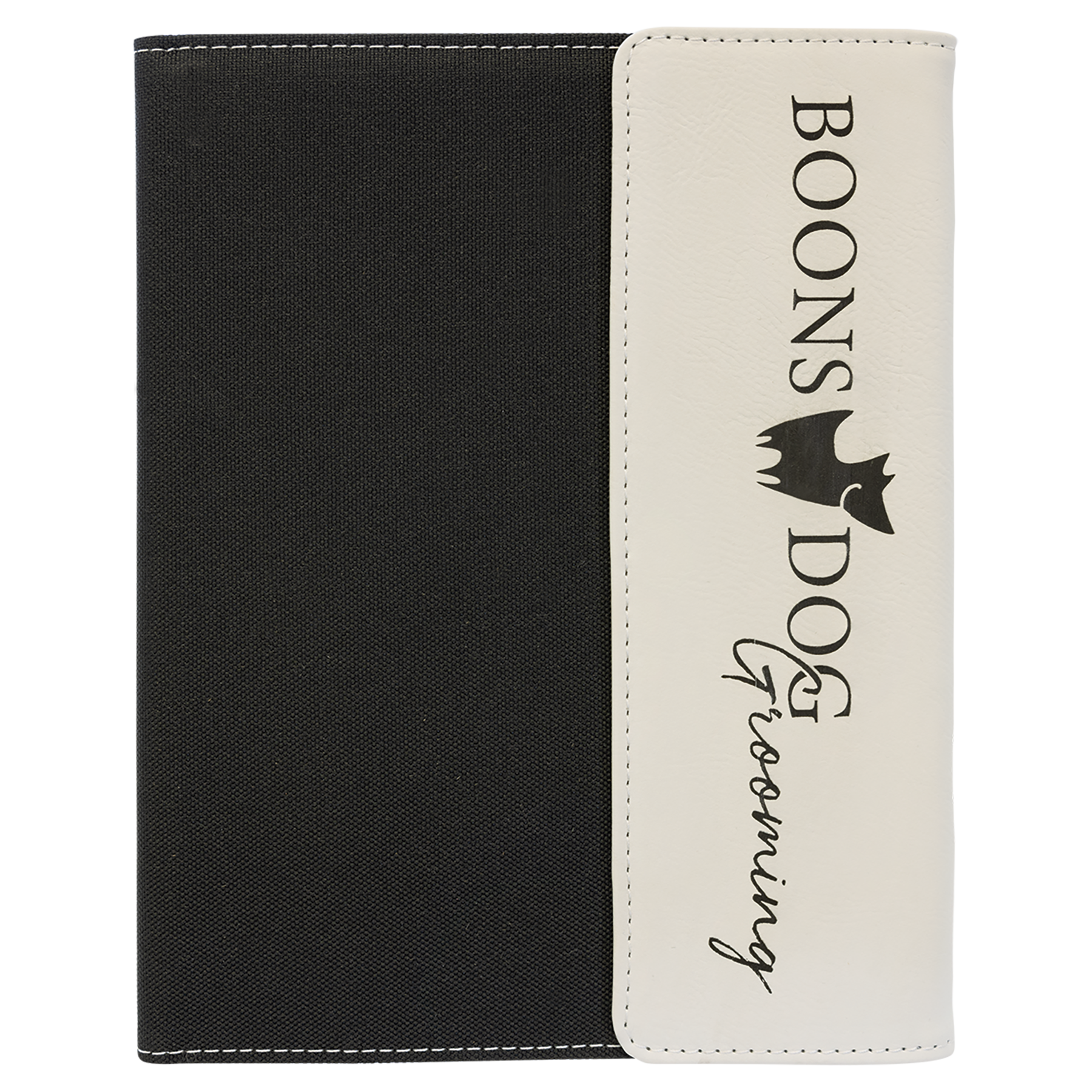 7" x 9" White/Black Canvas Leatherette Portfolio – item GFT1212