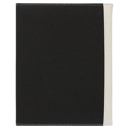 7" x 9" White/Black Canvas Leatherette Portfolio – item GFT1212 image 3