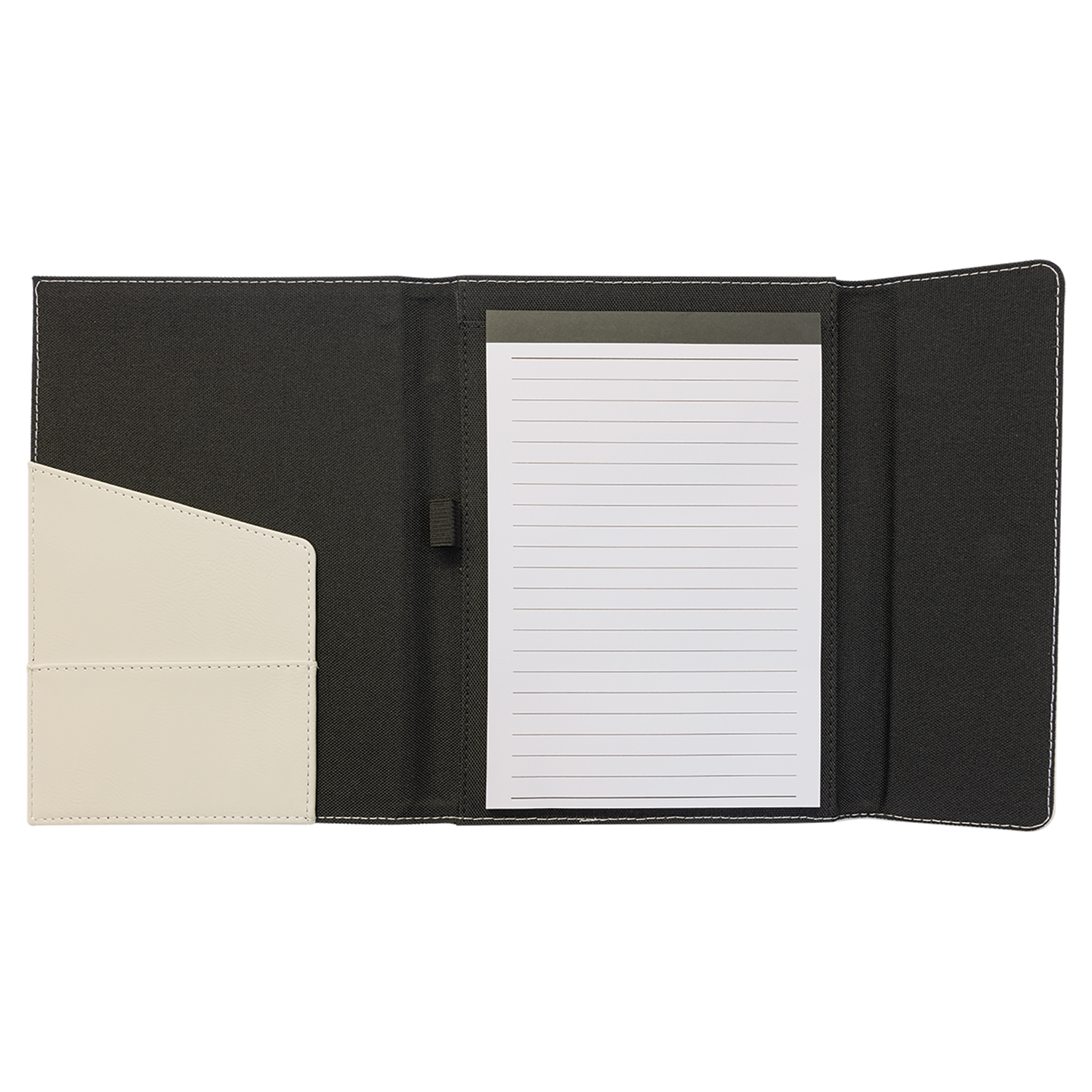7" x 9" White/Black Canvas Leatherette Portfolio – item GFT1212 image 2
