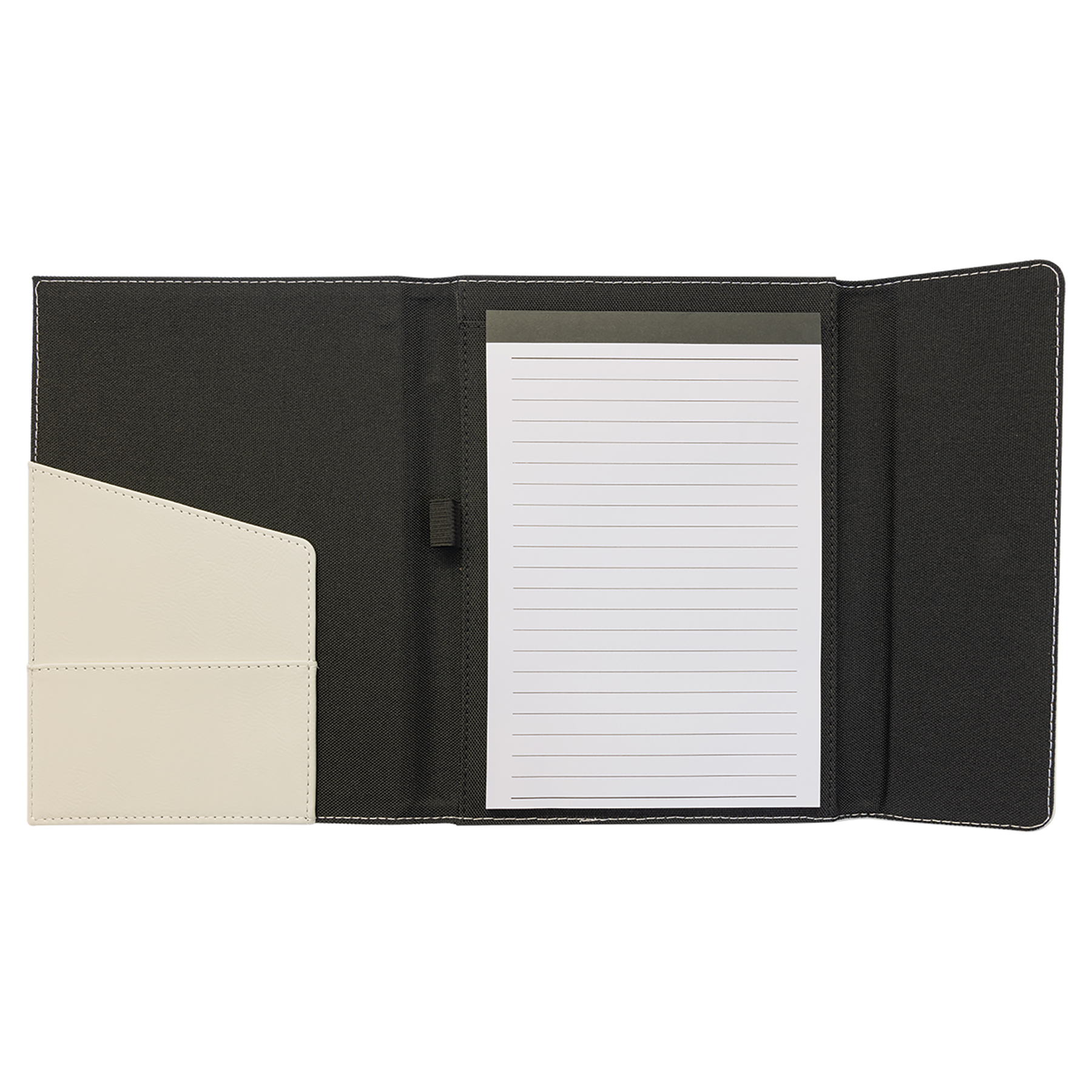 7" x 9" White/Black Canvas Leatherette Portfolio – item GFT1212 image 2