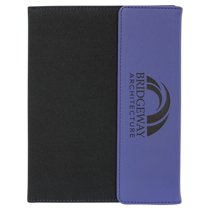 7" x 9" Purple/Black Canvas Leatherette Portfolio – item GFT1213
