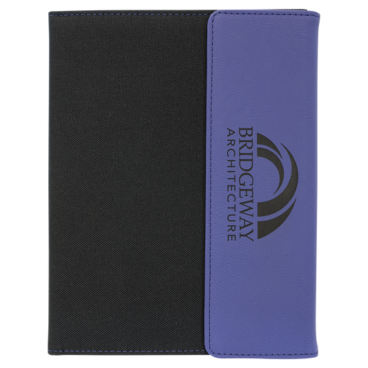 7" x 9" Purple/Black Canvas Leatherette Portfolio – item GFT1213
