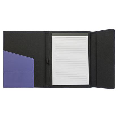 7" x 9" Purple/Black Canvas Leatherette Portfolio – item GFT1213 image 2