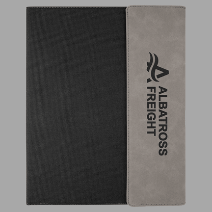 Gray with Black Laserable Leatherette Canvas Portfolio with – item GFT1215 image 2