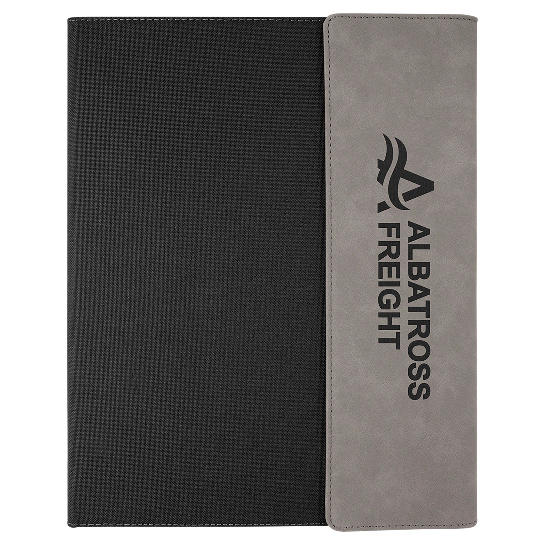Gray with Black Laserable Leatherette Canvas Portfolio with – item GFT1215