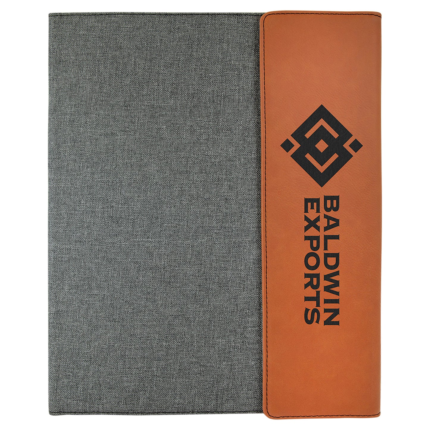 Rawhide with Gray Laserable Leatherette Canvas Portfolio – item GFT1217