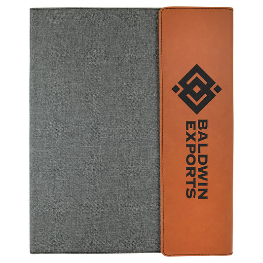 Rawhide with Gray Laserable Leatherette Canvas Portfolio – item GFT1217