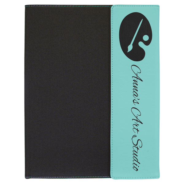 9.5" x 12" Teal Canvas Leatherette Portfolio – item GFT1218 image 5