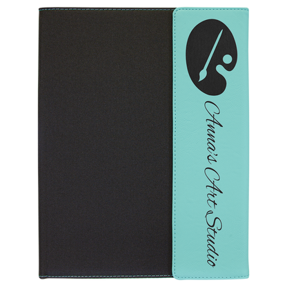 9.5" x 12" Teal Canvas Leatherette Portfolio – item GFT1218