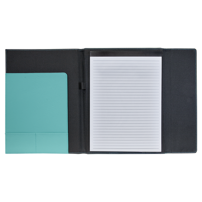 9.5" x 12" Teal Canvas Leatherette Portfolio – item GFT1218 image 4