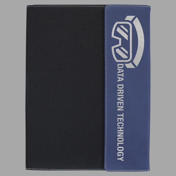 Blue with Black Laserable Leatherette Canvas Portfolio with – item GFT1219 image 2