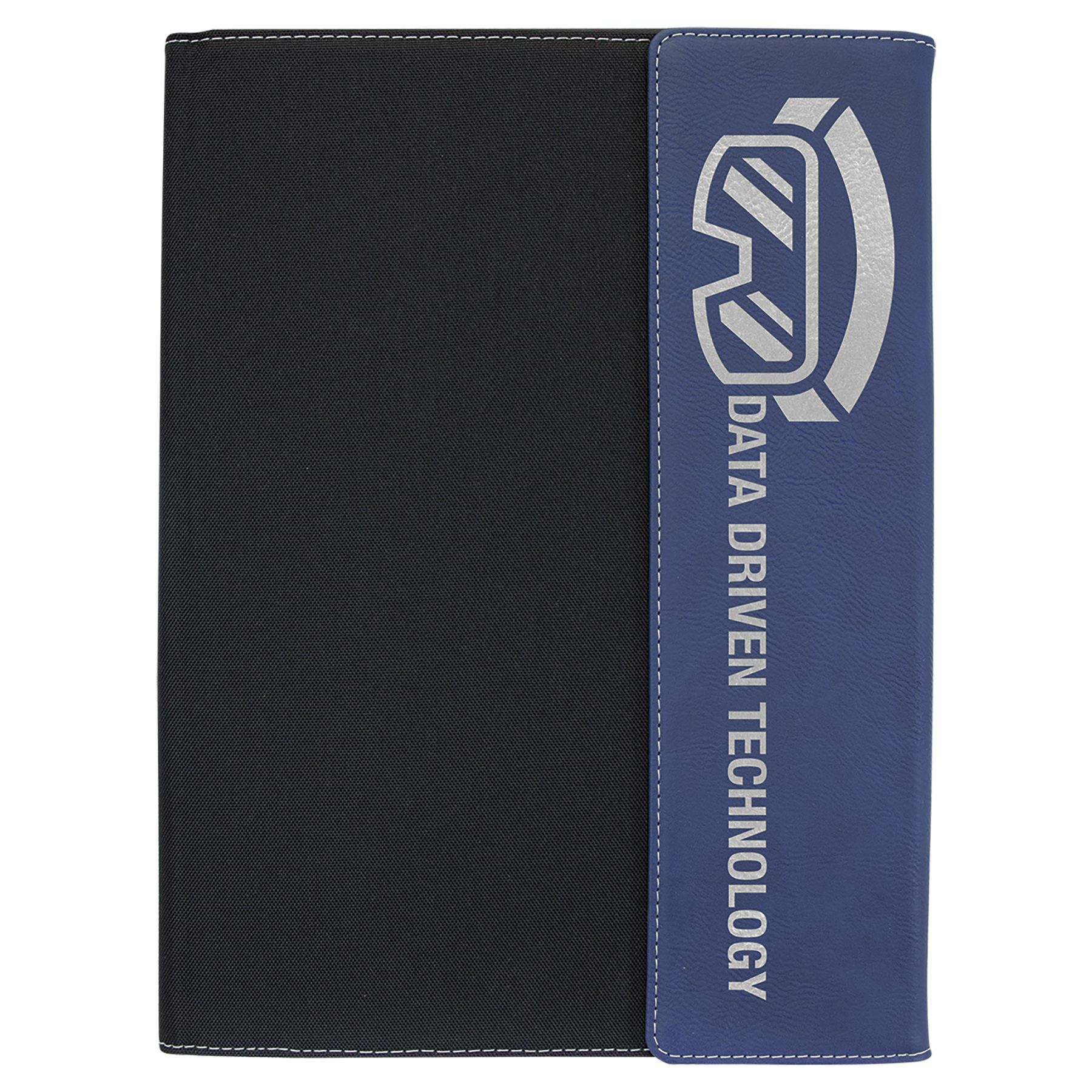 Blue with Black Laserable Leatherette Canvas Portfolio with – item GFT1219