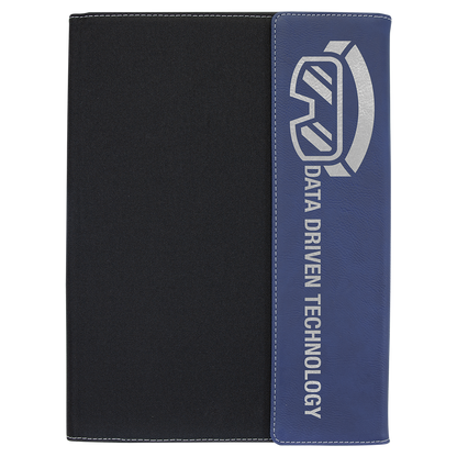 Blue with Black Laserable Leatherette Canvas Portfolio with – item GFT1219