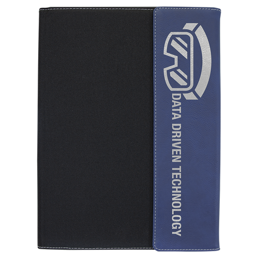 Blue with Black Laserable Leatherette Canvas Portfolio with – item GFT1219
