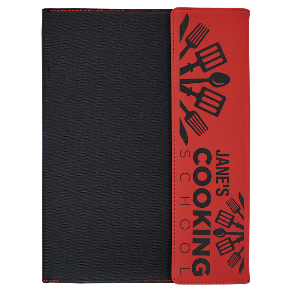 9.5" x 12" Red/Black Canvas Leatherette Portfolio – item GFT1220 image 5