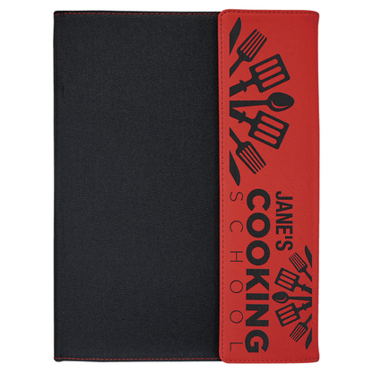9.5" x 12" Red/Black Canvas Leatherette Portfolio – item GFT1220 image 5