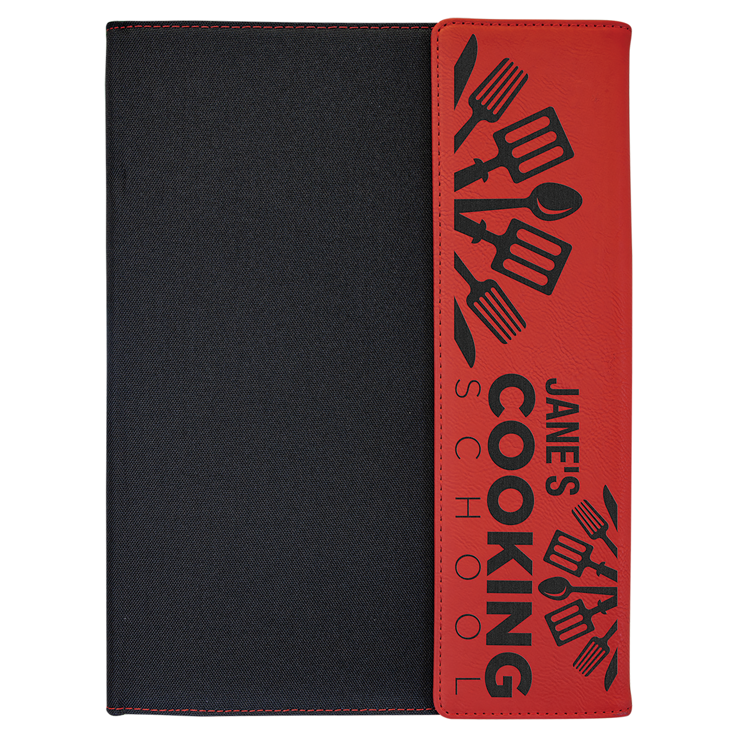 9.5" x 12" Red/Black Canvas Leatherette Portfolio – item GFT1220