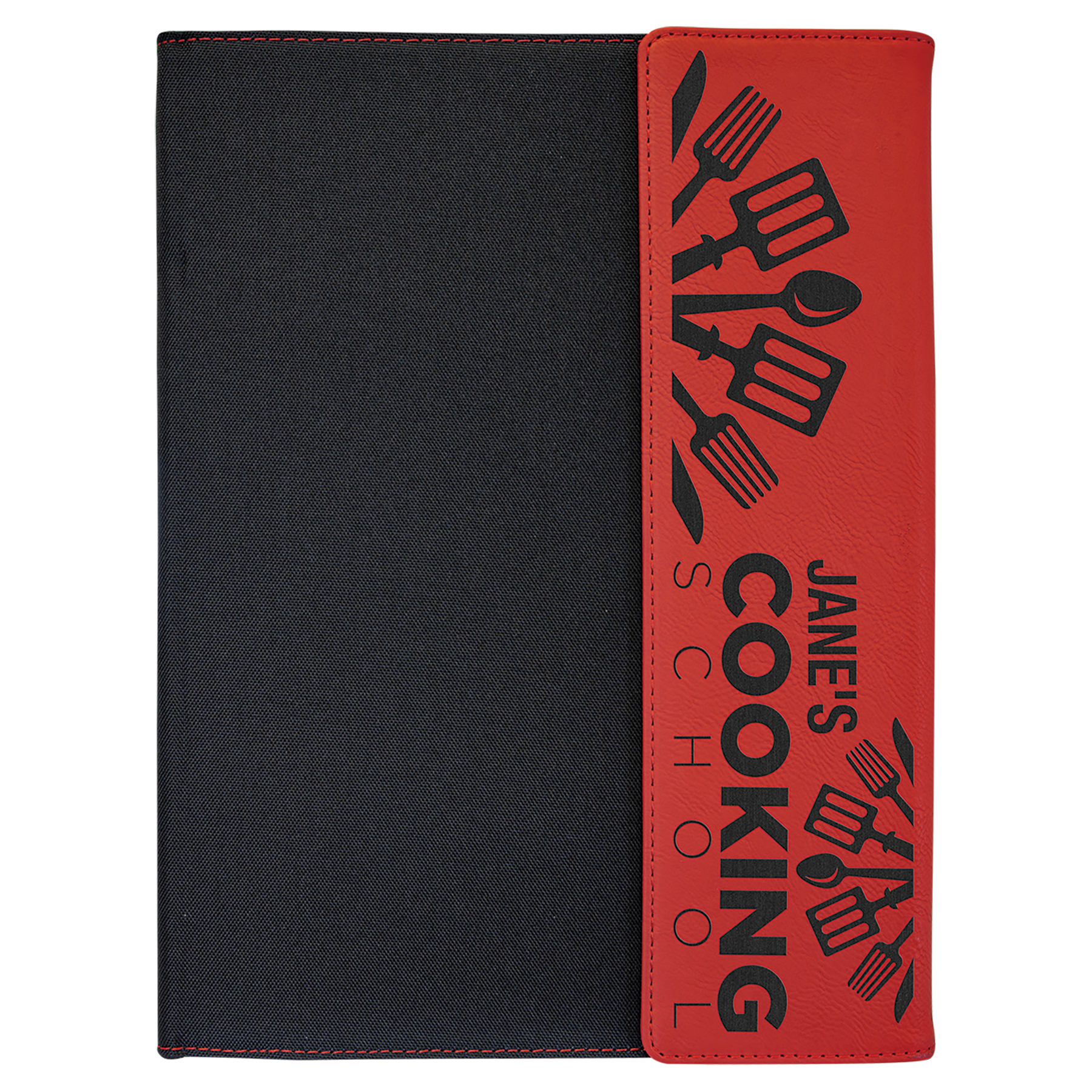 9.5" x 12" Red/Black Canvas Leatherette Portfolio – item GFT1220