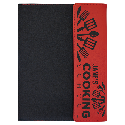 9.5" x 12" Red/Black Canvas Leatherette Portfolio – item GFT1220