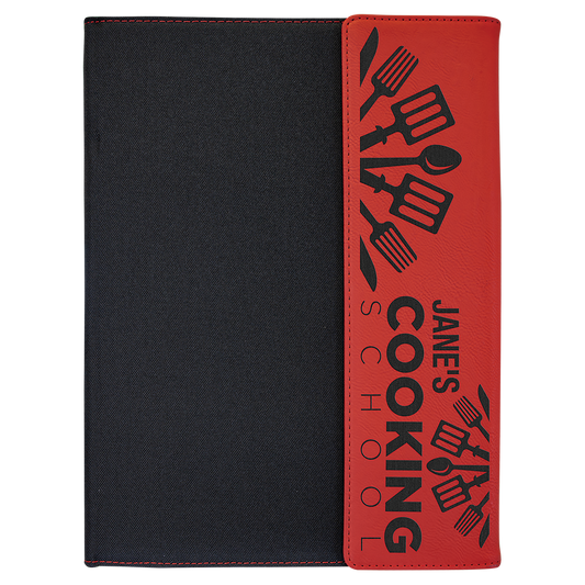 9.5" x 12" Red/Black Canvas Leatherette Portfolio – item GFT1220