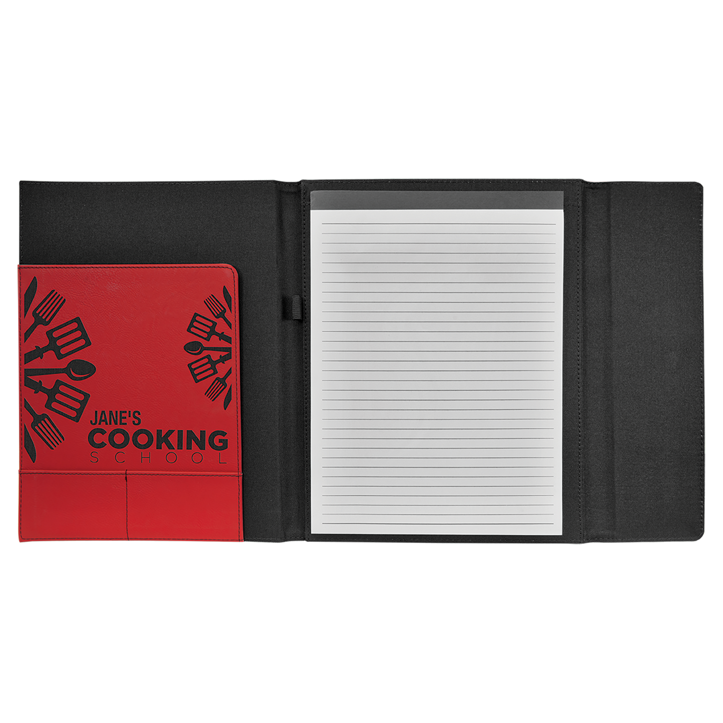 9.5" x 12" Red/Black Canvas Leatherette Portfolio – item GFT1220 image 2
