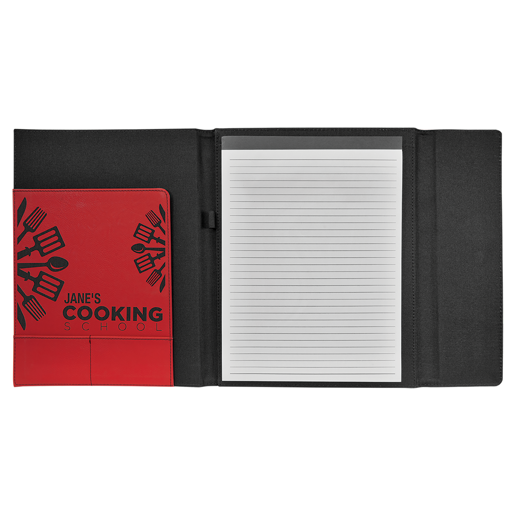9.5" x 12" Red/Black Canvas Leatherette Portfolio – item GFT1220 image 2