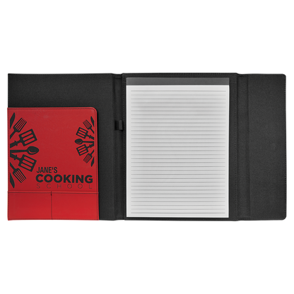 9.5" x 12" Red/Black Canvas Leatherette Portfolio – item GFT1220 image 2