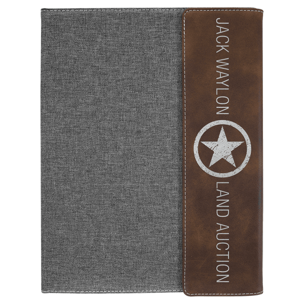 9.5" x 12" Rustic/Silver Canvas Leatherette Portfolio – item GFT1221 image 5
