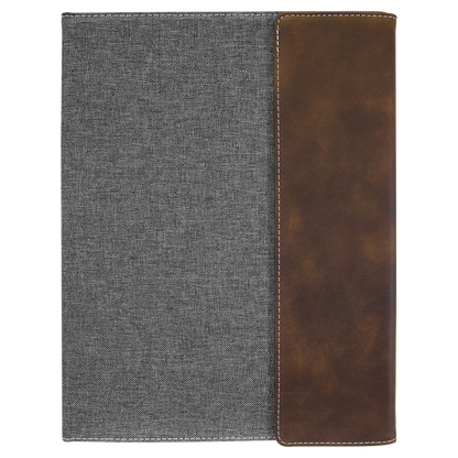 9.5" x 12" Rustic/Silver Canvas Leatherette Portfolio – item GFT1221 image 3