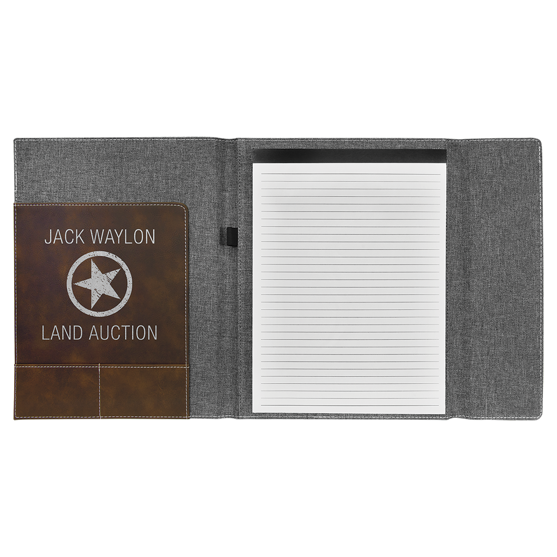 9.5" x 12" Rustic/Silver Canvas Leatherette Portfolio – item GFT1221 image 2