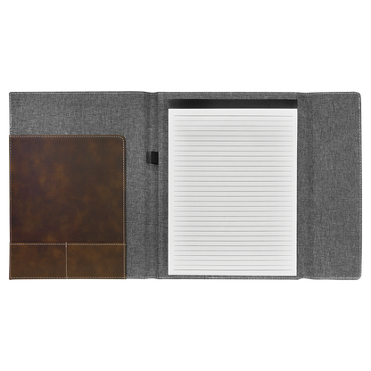 9.5" x 12" Rustic/Silver Canvas Leatherette Portfolio – item GFT1221 image 4