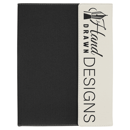 9.5" x 12" White/Black Canvas Leatherette Portfolio – item GFT1222 image 6