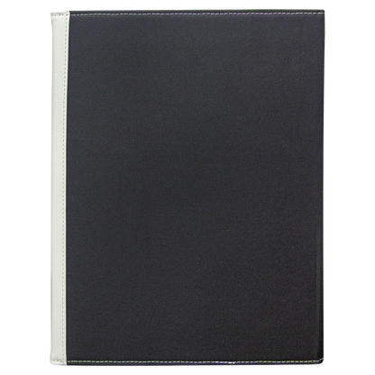 9.5" x 12" White/Black Canvas Leatherette Portfolio – item GFT1222 image 4