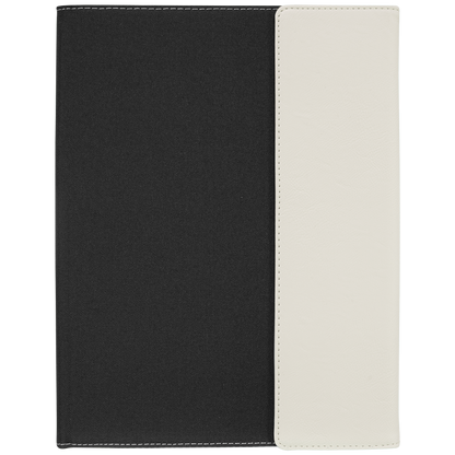 9.5" x 12" White/Black Canvas Leatherette Portfolio – item GFT1222 image 5