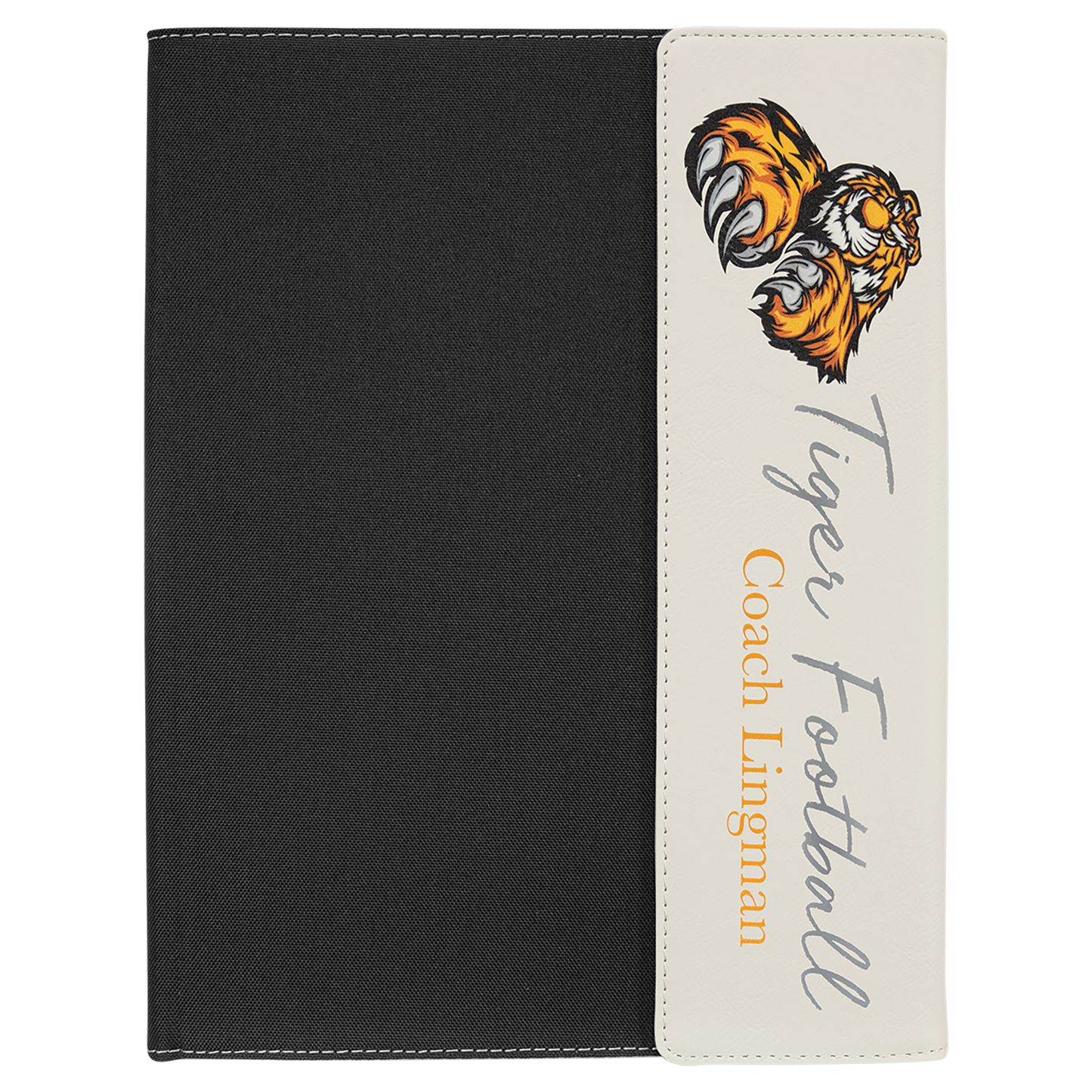 9.5" x 12" White/Black Canvas Leatherette Portfolio – item GFT1222 image 2